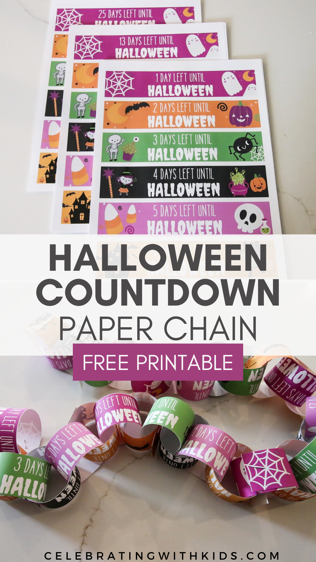 halloween countdown paper chain