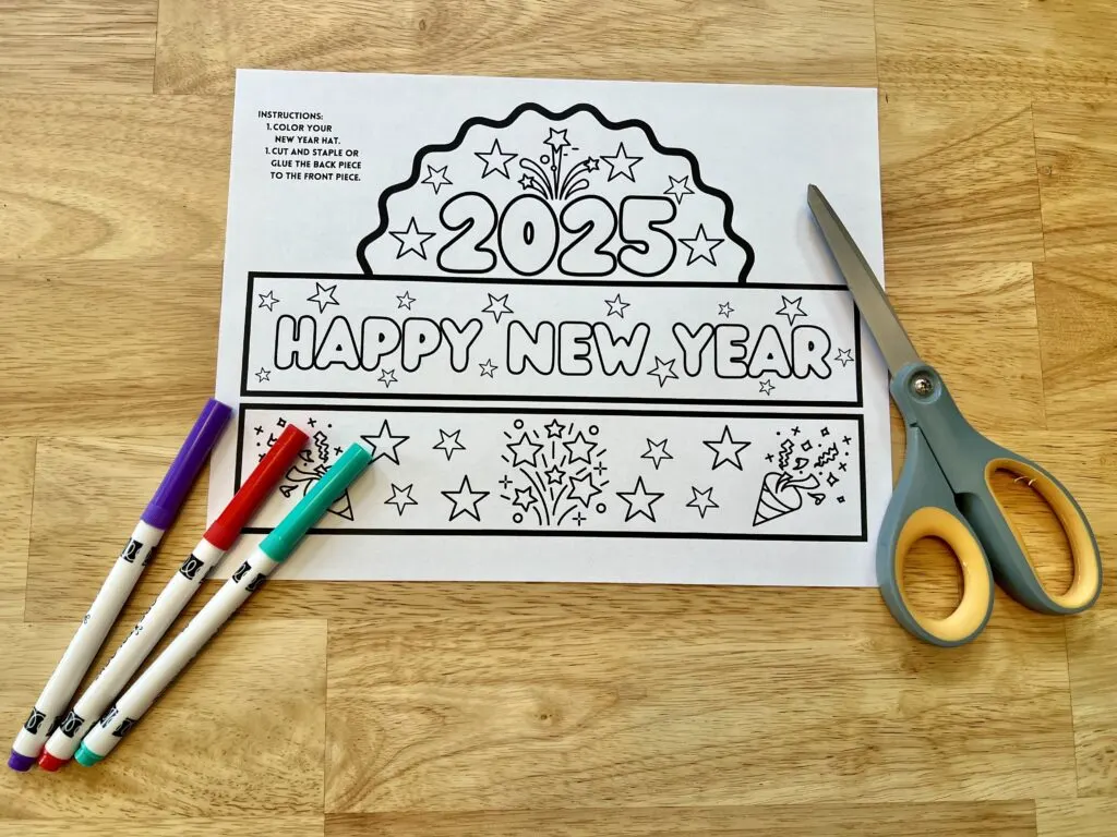 new years eve paper hat template