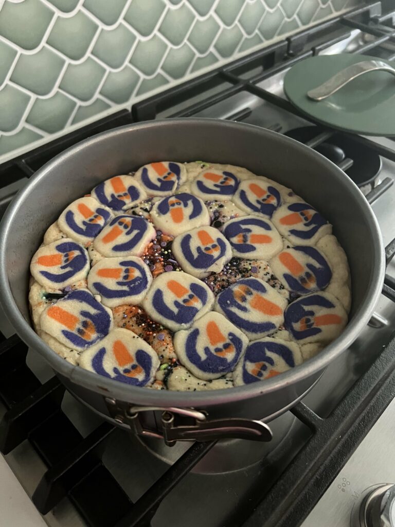 cooling halloween cookie cake