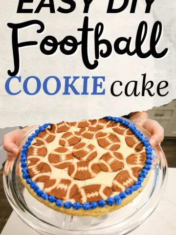 football cookie cake with blue icing