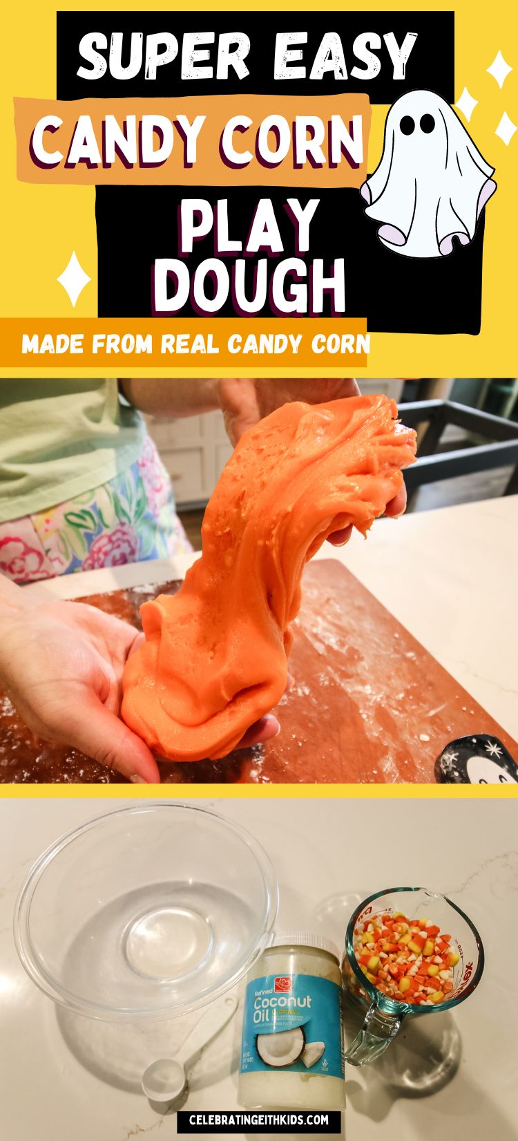 how to make candy corn play dough