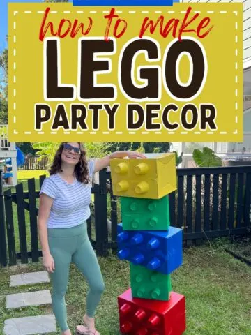 How to make cardboard lego party decorations