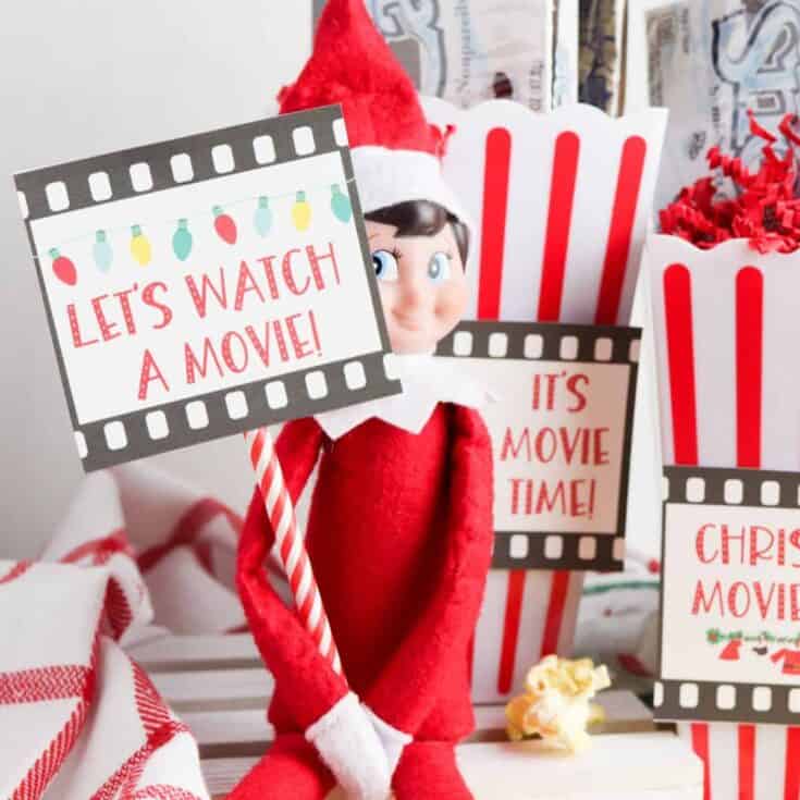 Image for Free Elf on the Shelf DIY Props for a Christmas Movie Night
