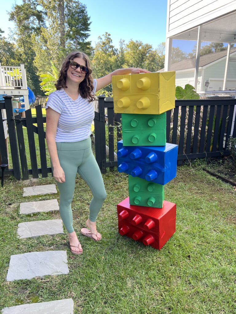 How to make cardboard lego party decorations