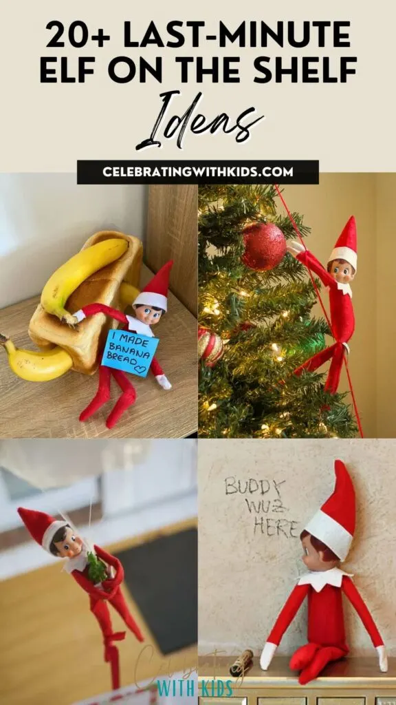 last minute elf on a shelf ideas