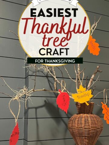 The easiest Thankful tree for Thanksgiving decor!