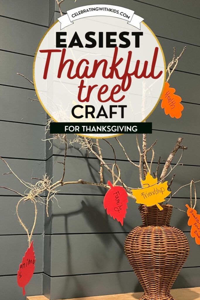 The easiest Thankful tree for Thanksgiving decor!