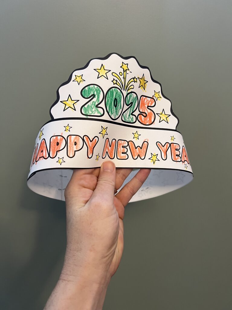 DIY 2025 New Year's Hat Printable: Fun & Easy Kids' Craft for New Year's Eve