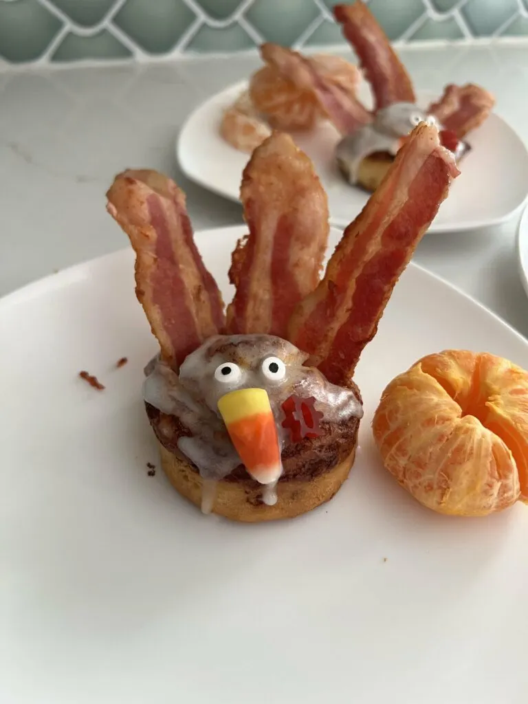 Turkey Cinnamon Rolls for Thanksgiving Breakfast