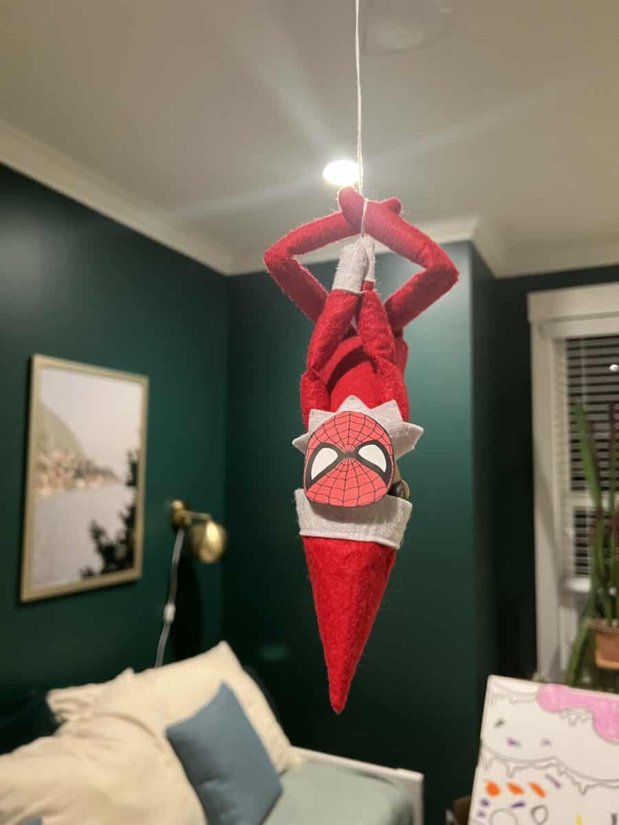 Elf on the Shelf Idea: Spiderman! - Celebrating with kids