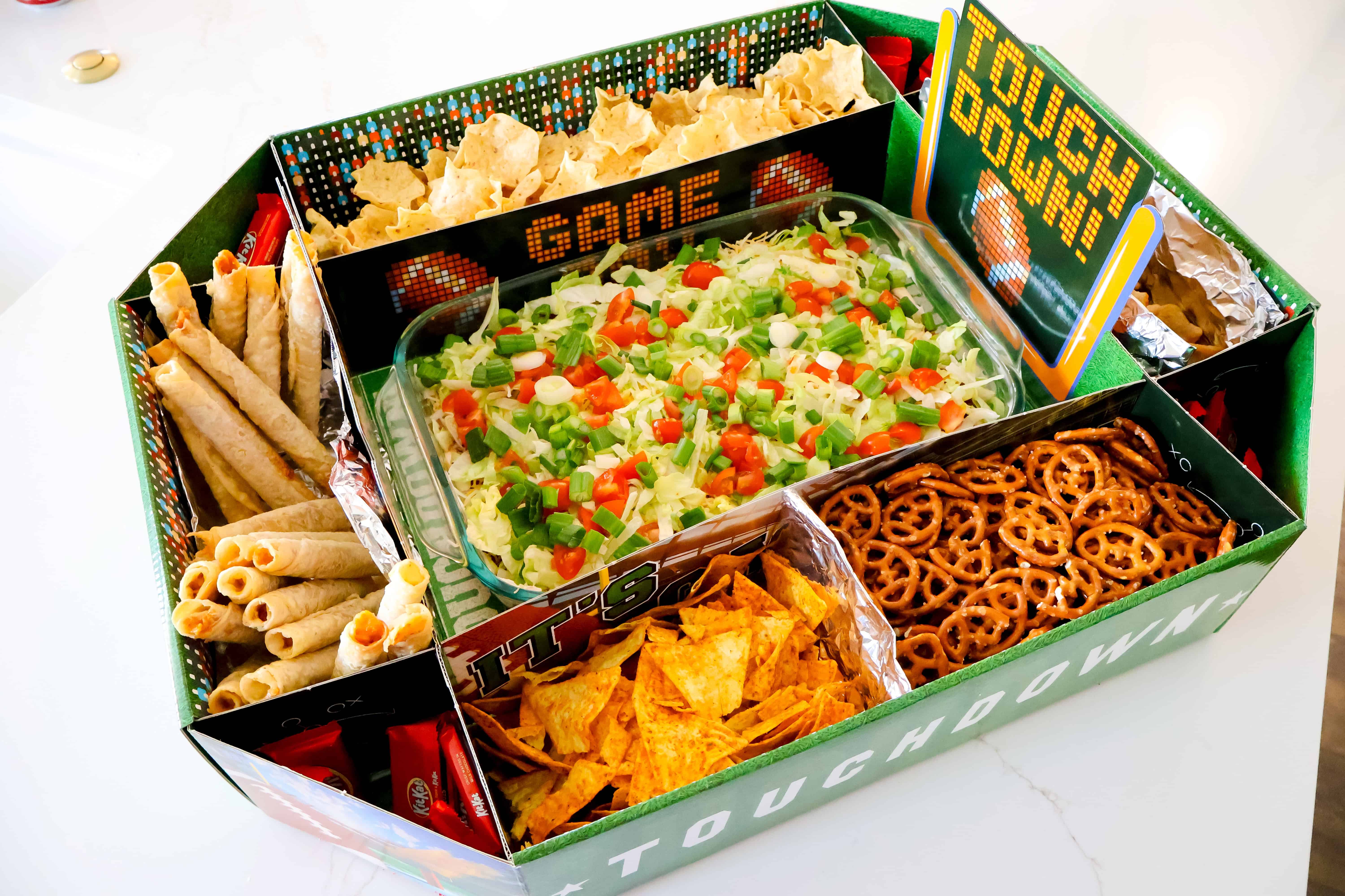 football stadium of snacks