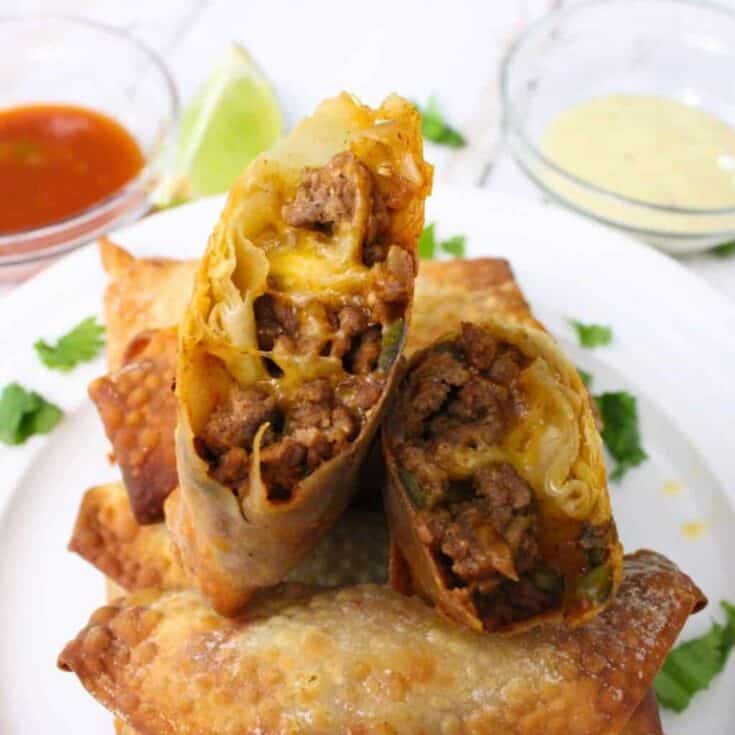 Image for Air Fryer Taco Egg Rolls With Ground Beef