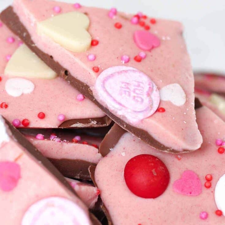 Image for Pink Chocolate Bark with Candy Hearts