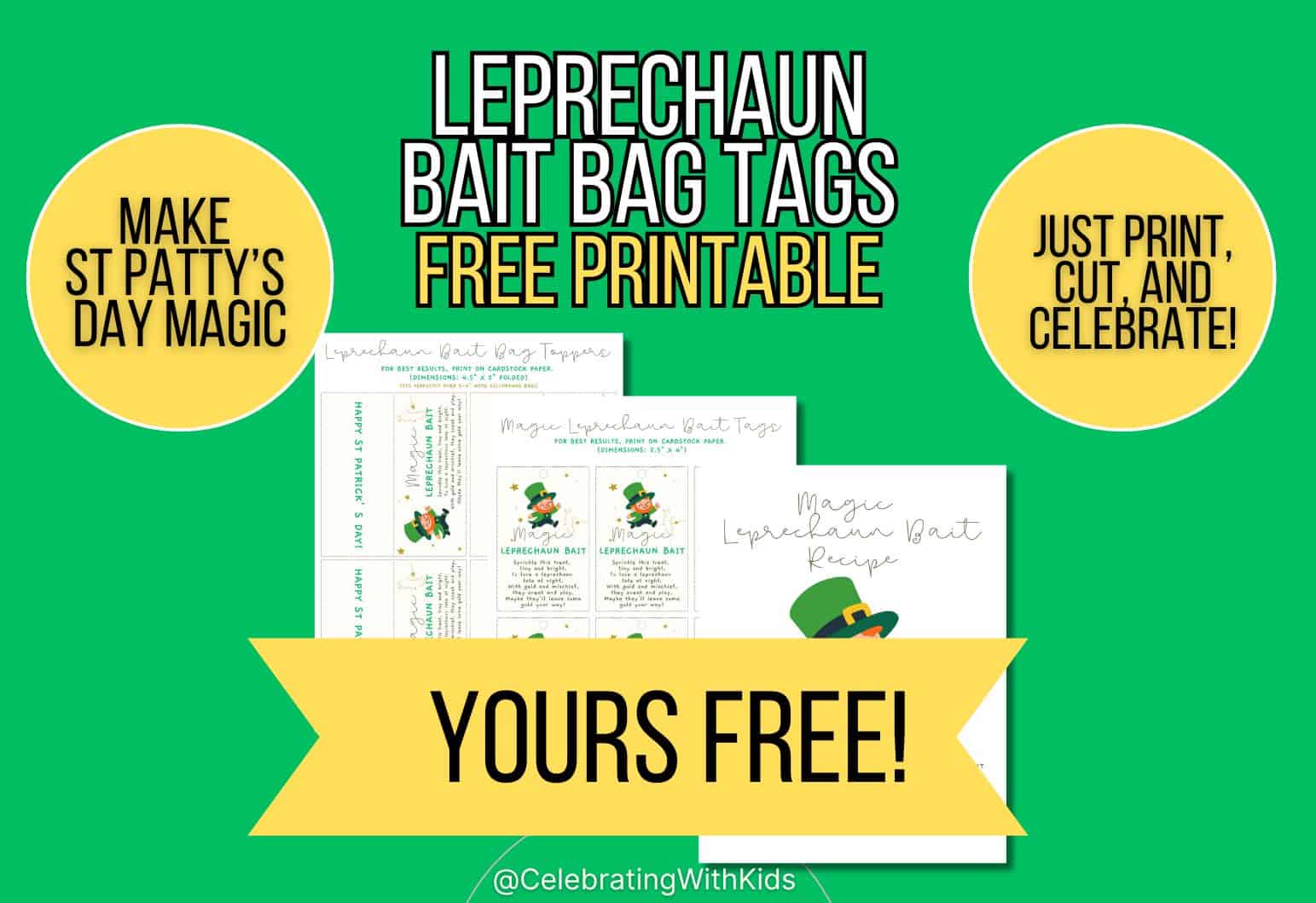 leprechaun bait free printable mock up