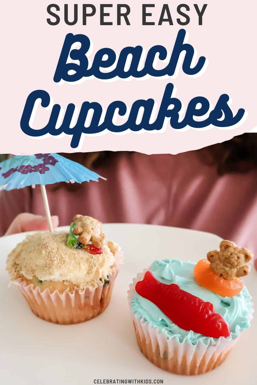 super easy beach cupcakes