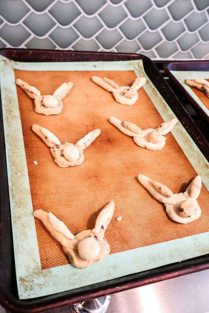 making cookie dough bunnies