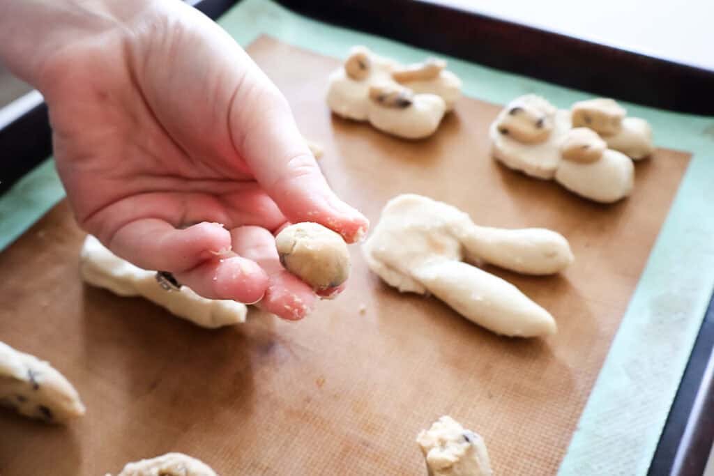 making cookie dough bunnies