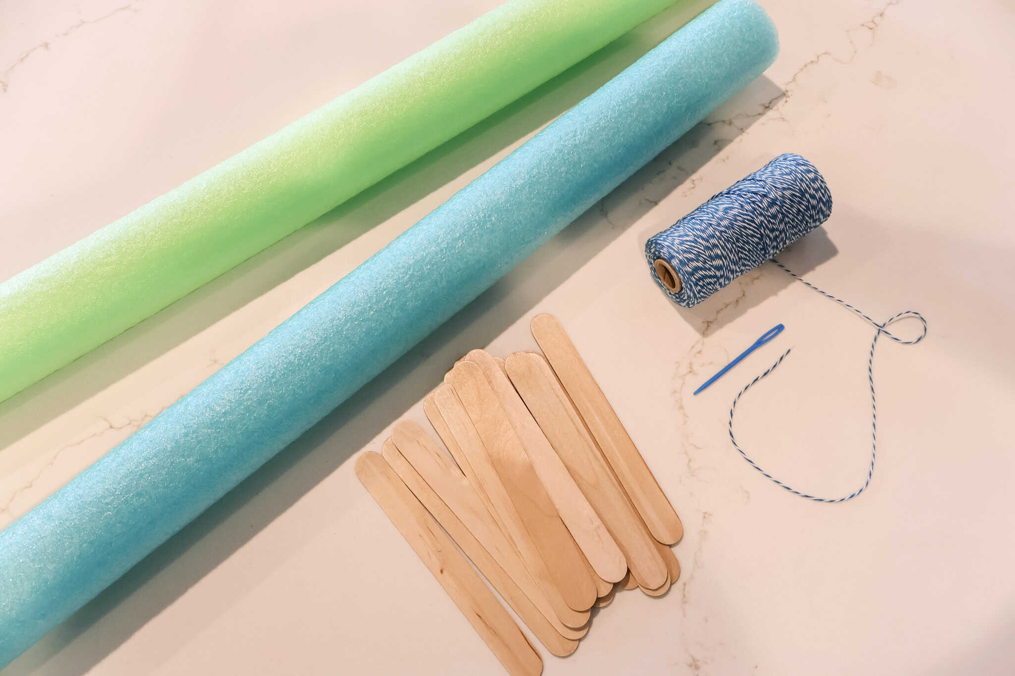 supplies to make a pool noodle popsicle banner