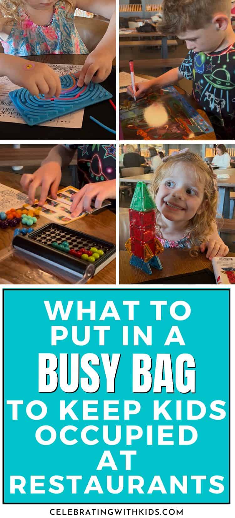 what to put in a busy bag to keep kids occupied at a restaurant