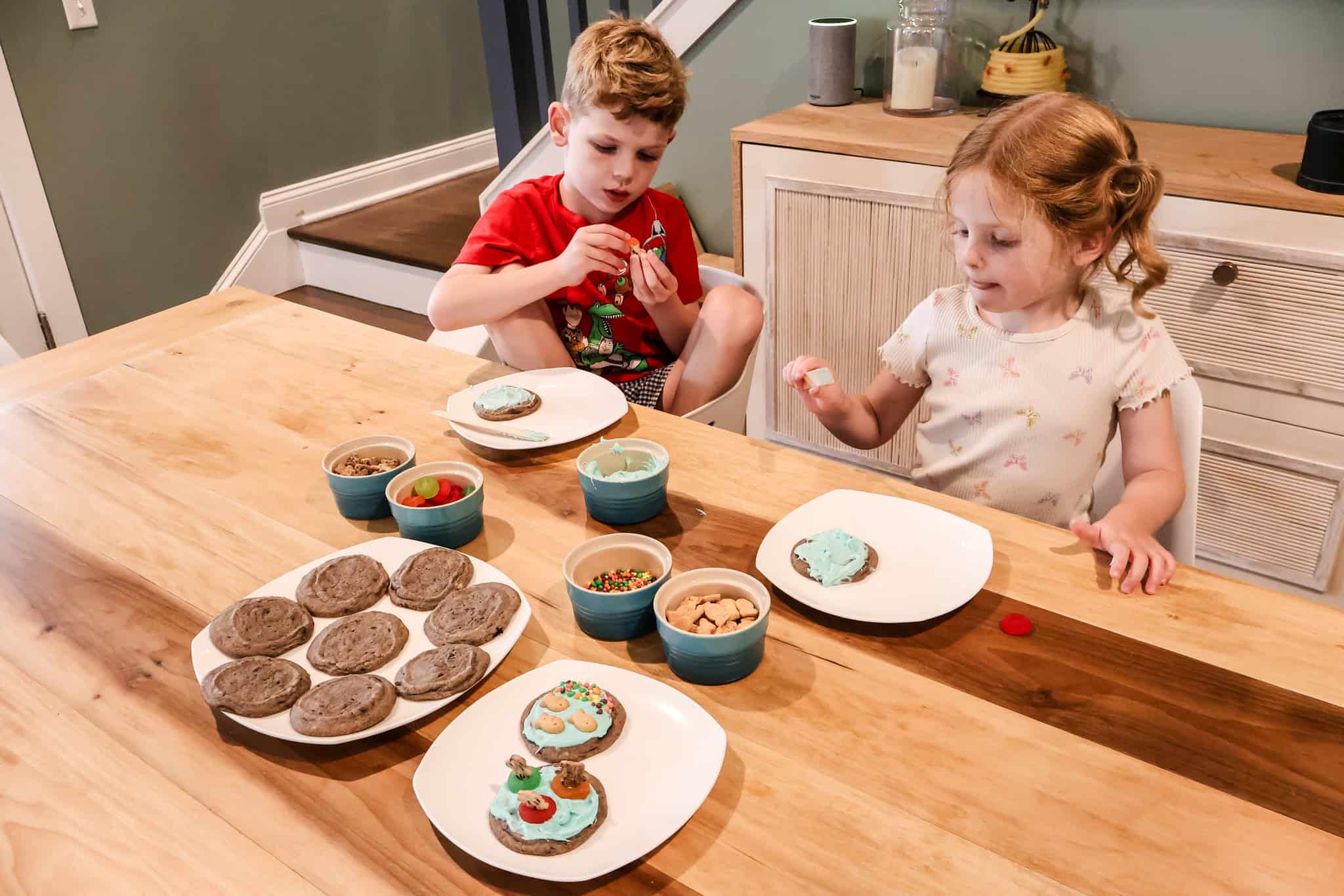 cookie decorating set up