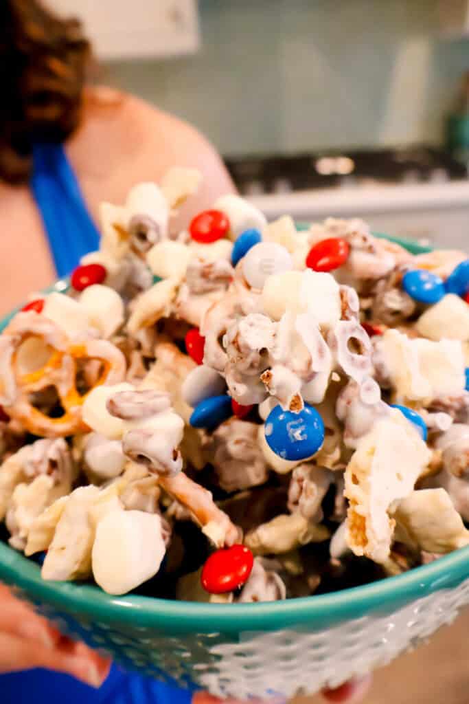 red white and blue trail mix