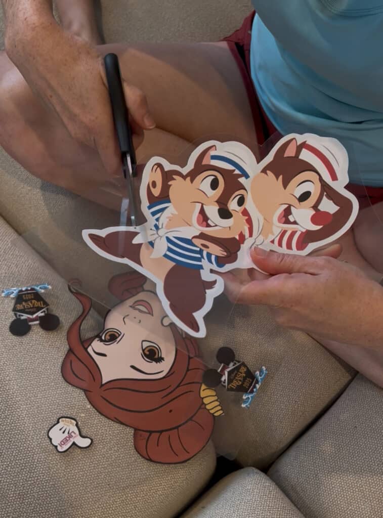 laminating and cutting disney cruise magnets