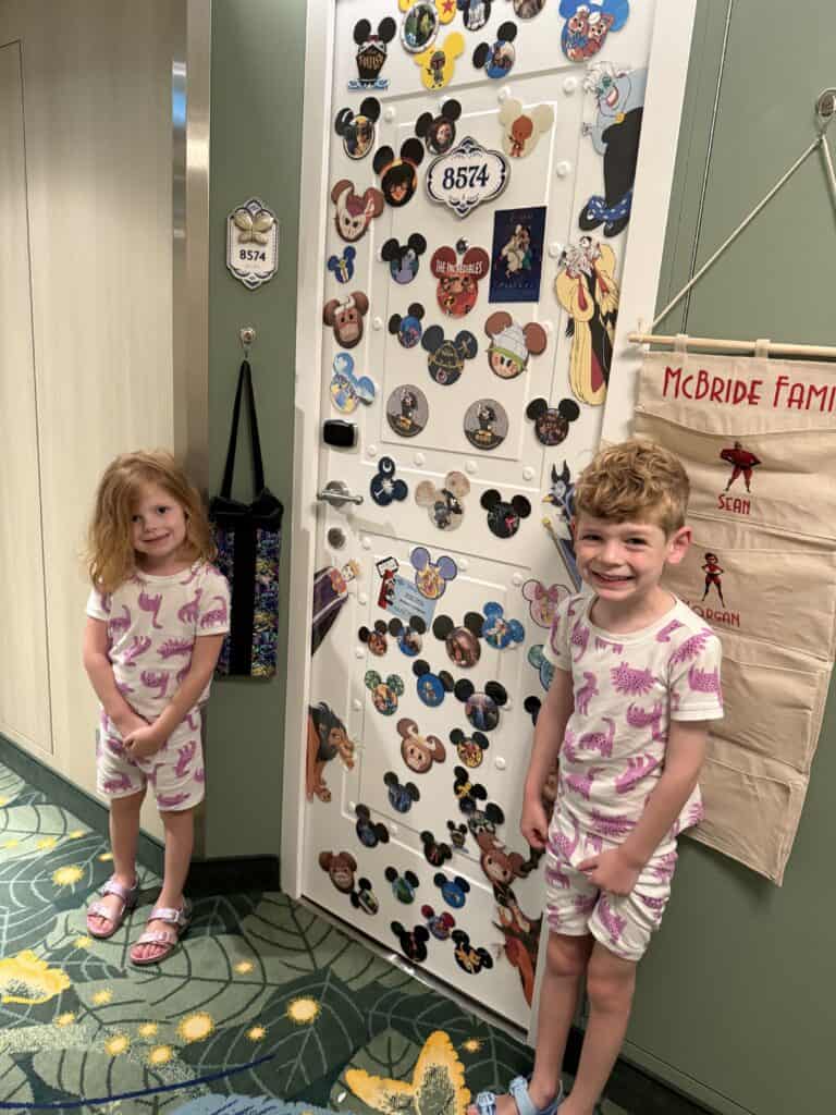 magnets on a disney cruise room door