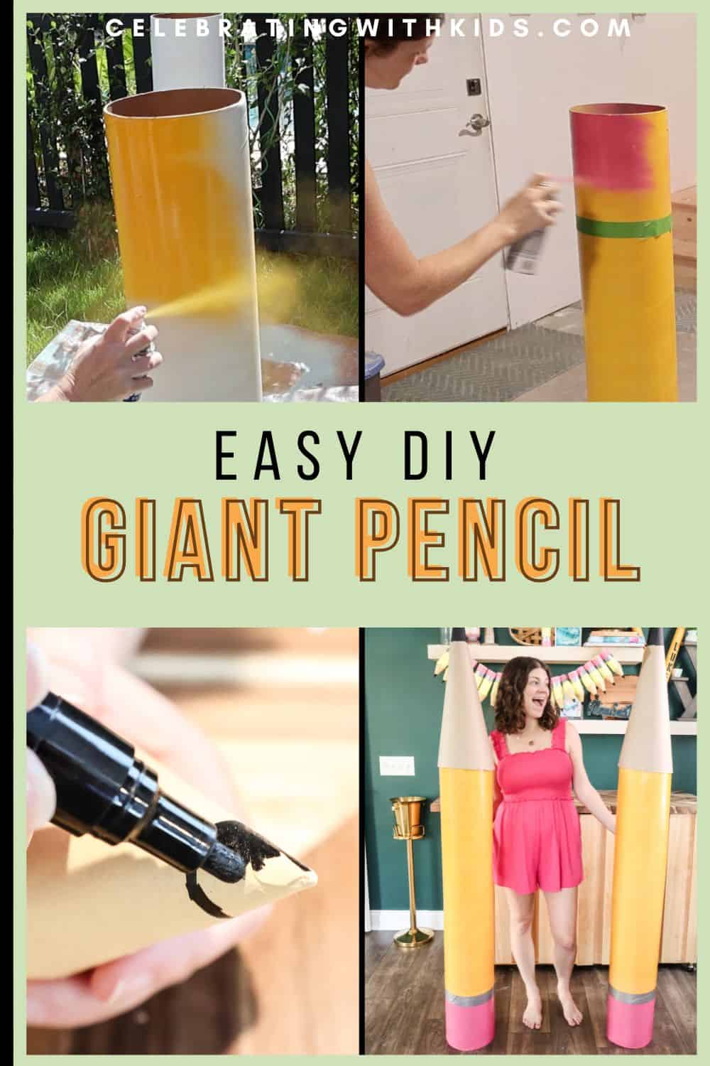 easy DIY giant pencil