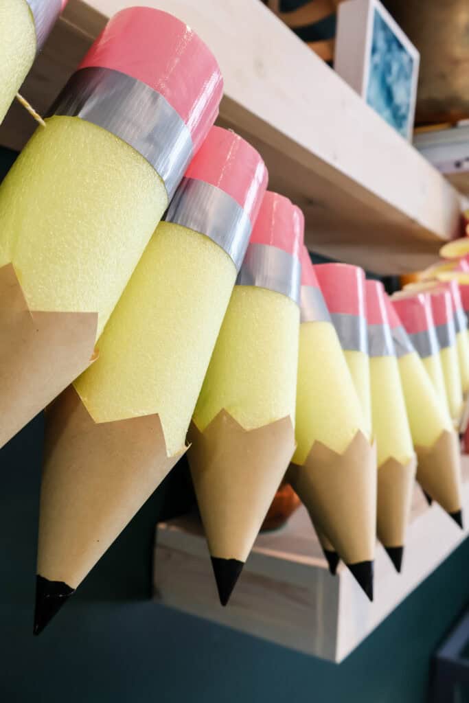 pool noodle pencil garland