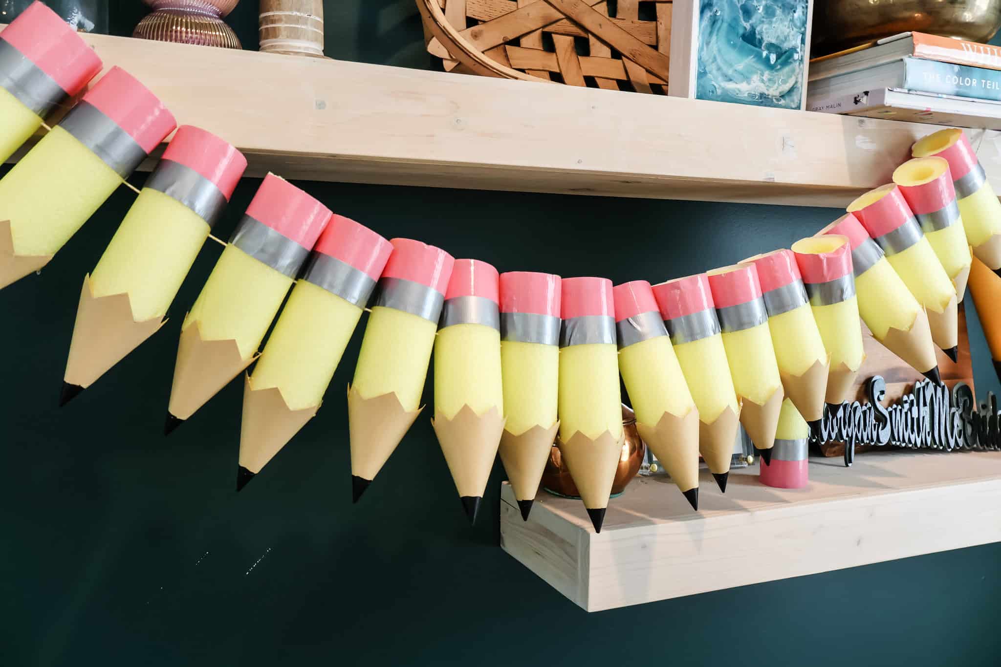 pool noodle pencil garland