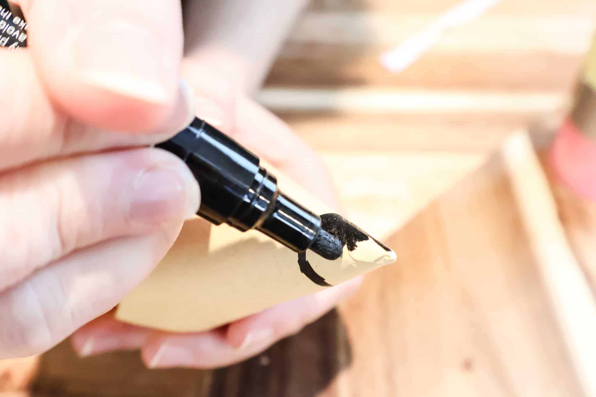 creating a tip of the pool noodle pencil