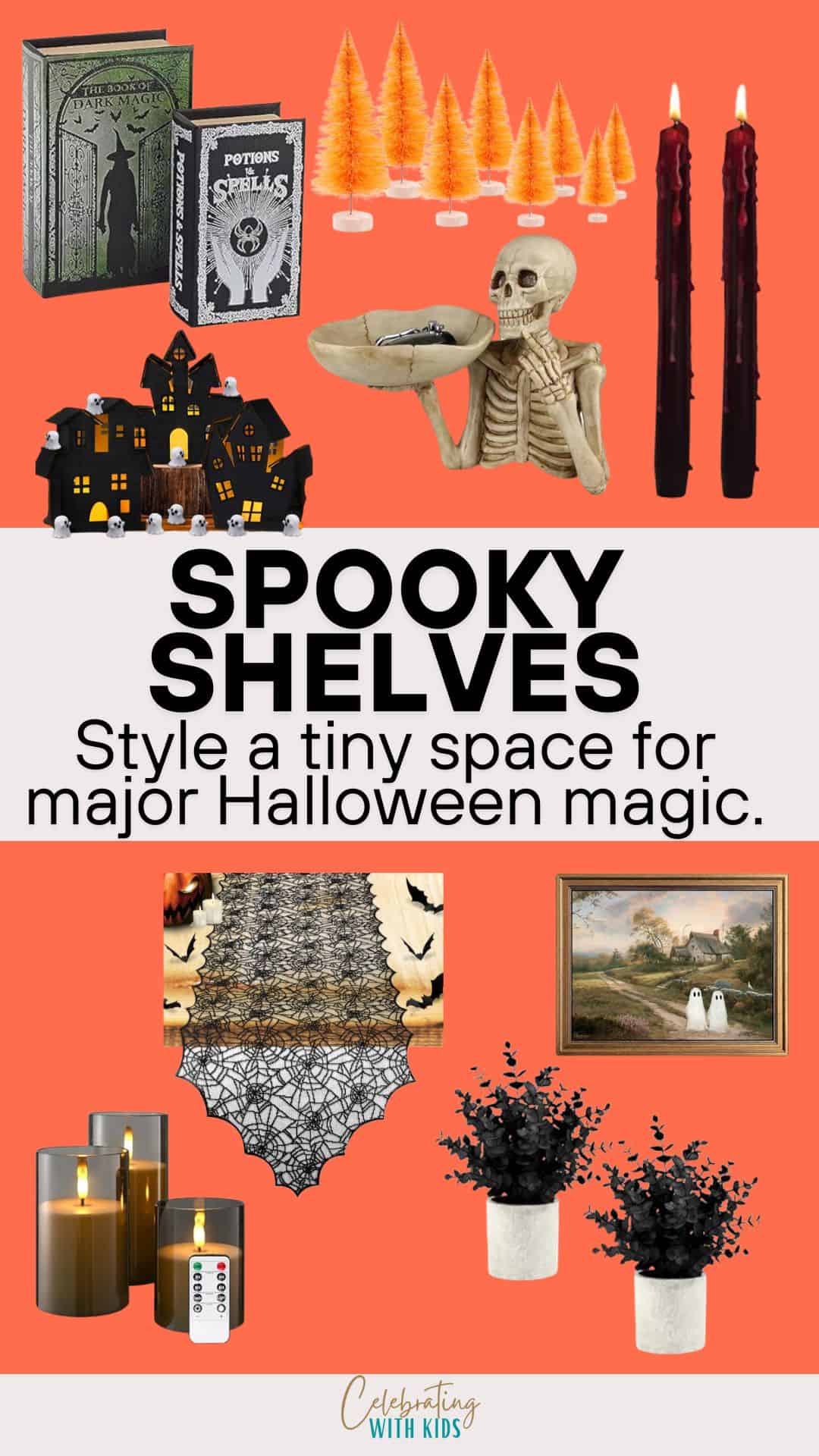 Halloween shelfie - Celebrating With Kids