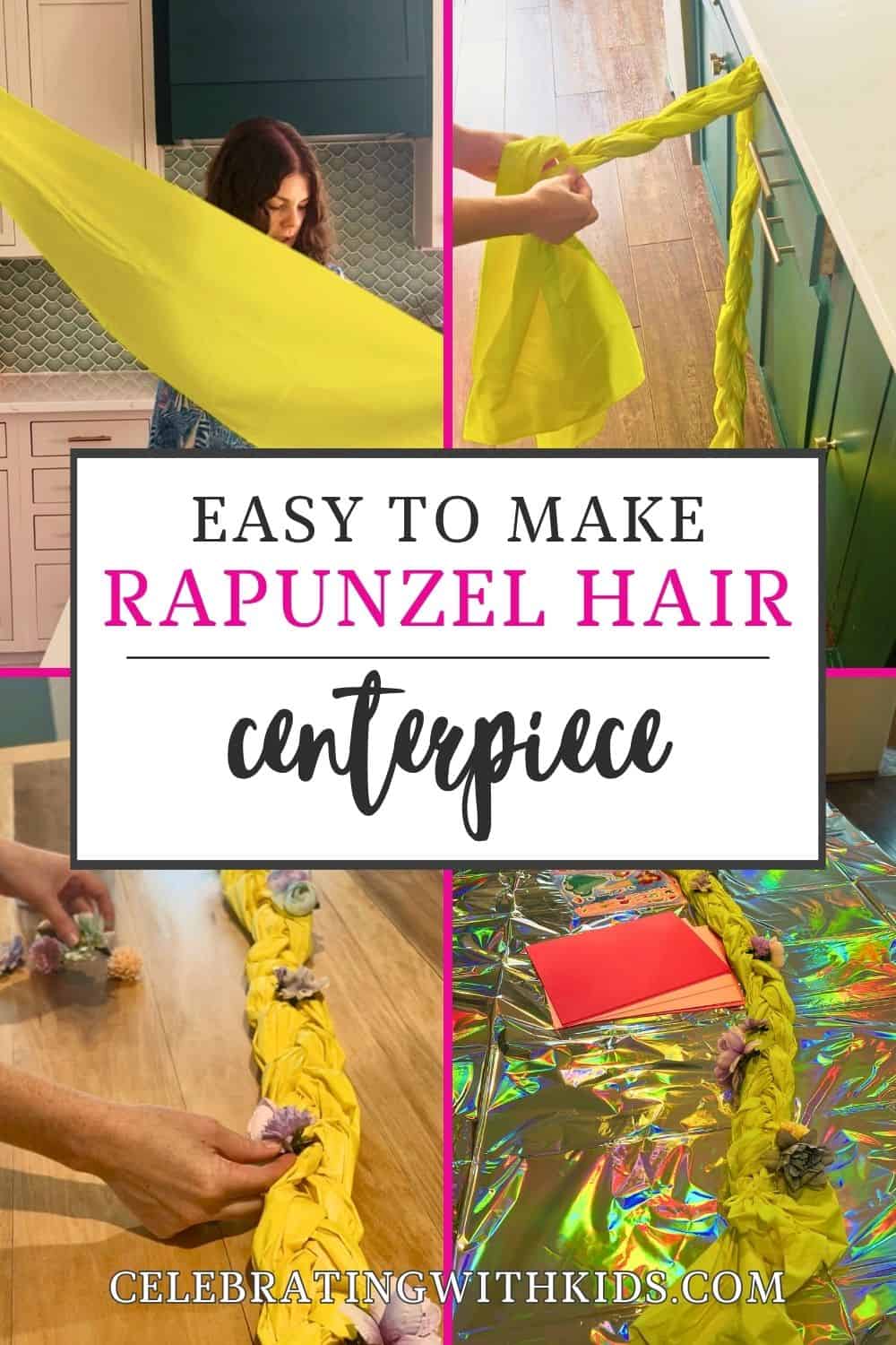 easy to make rapunzel hair party centerpiece