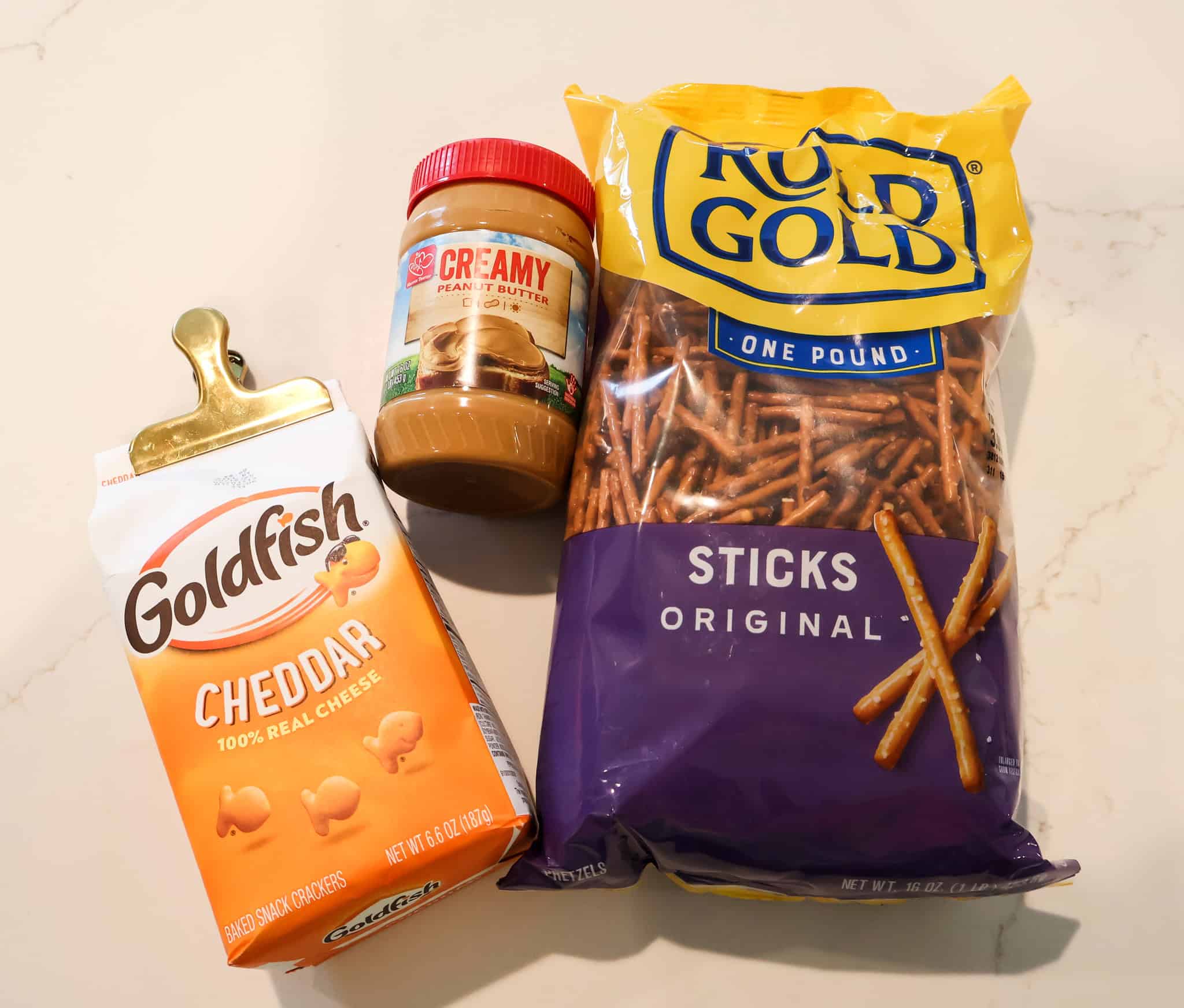 after school snack - pretzel fishing ingredients