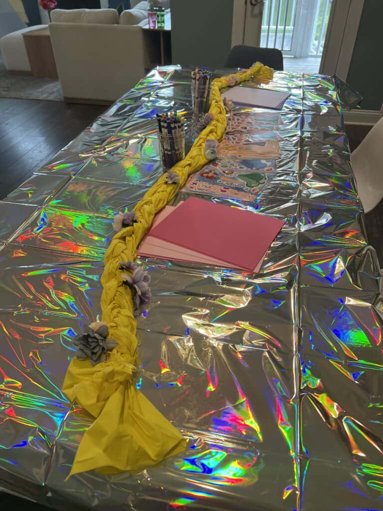 rapunzel party set up