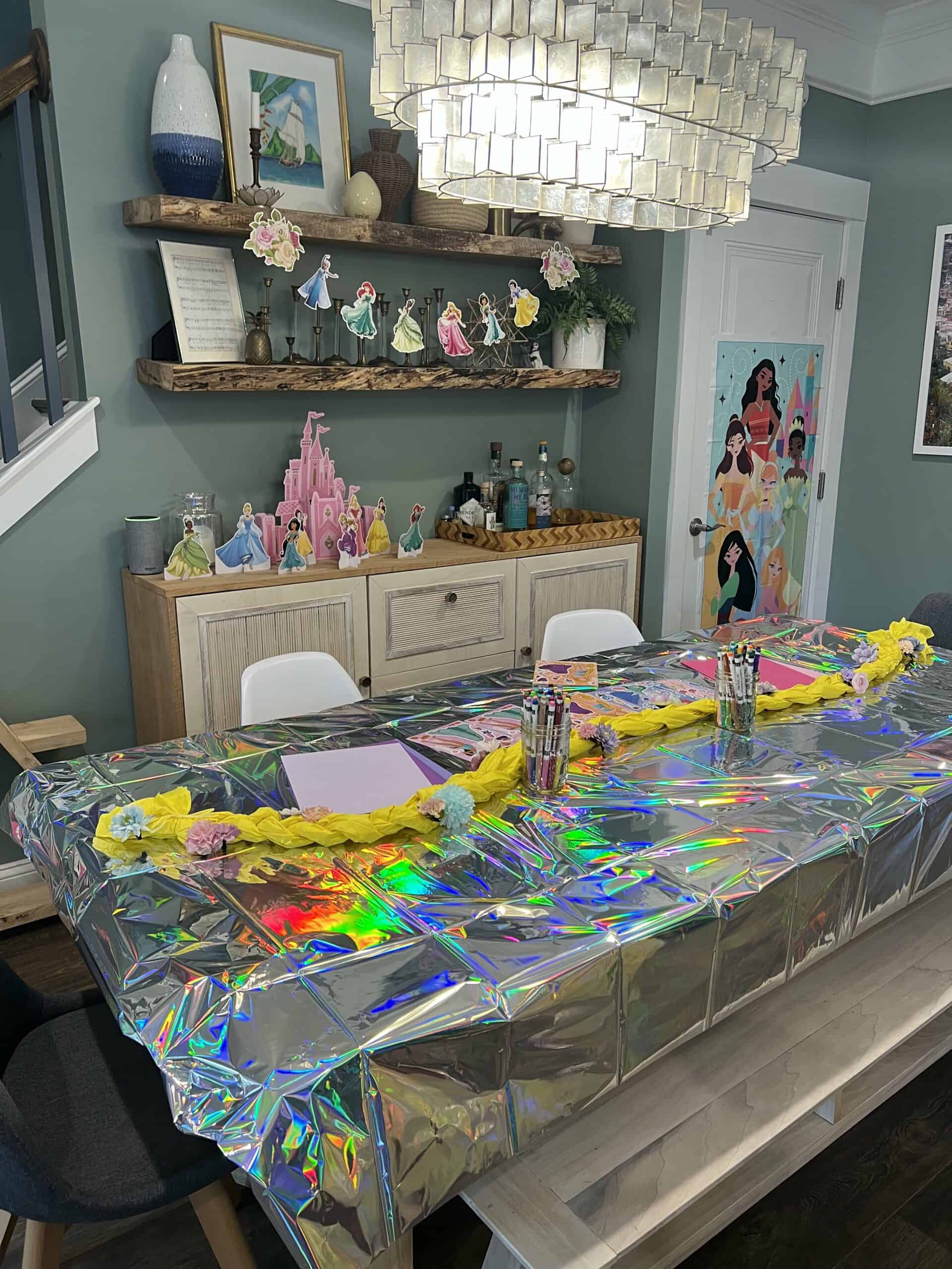 rapunzel party set up