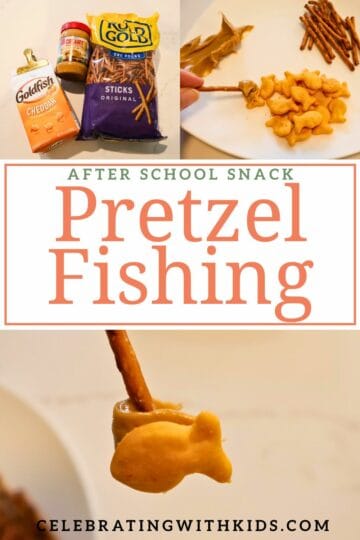 after school snack - pretzel fishing