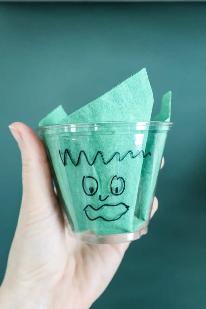 halloween monster snack cup