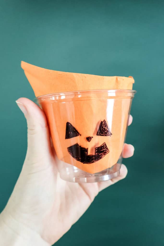 halloween pumpkin snack cup