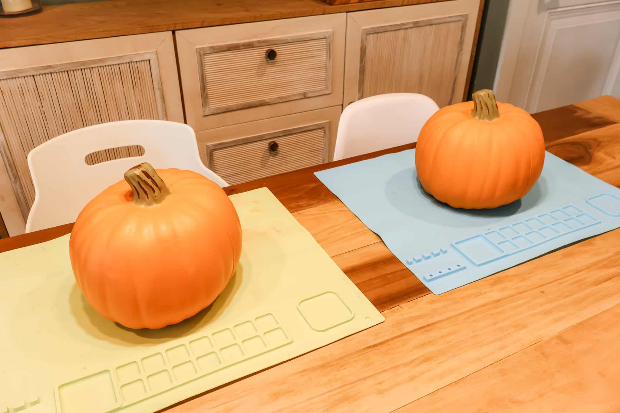 pumpkin painting setup