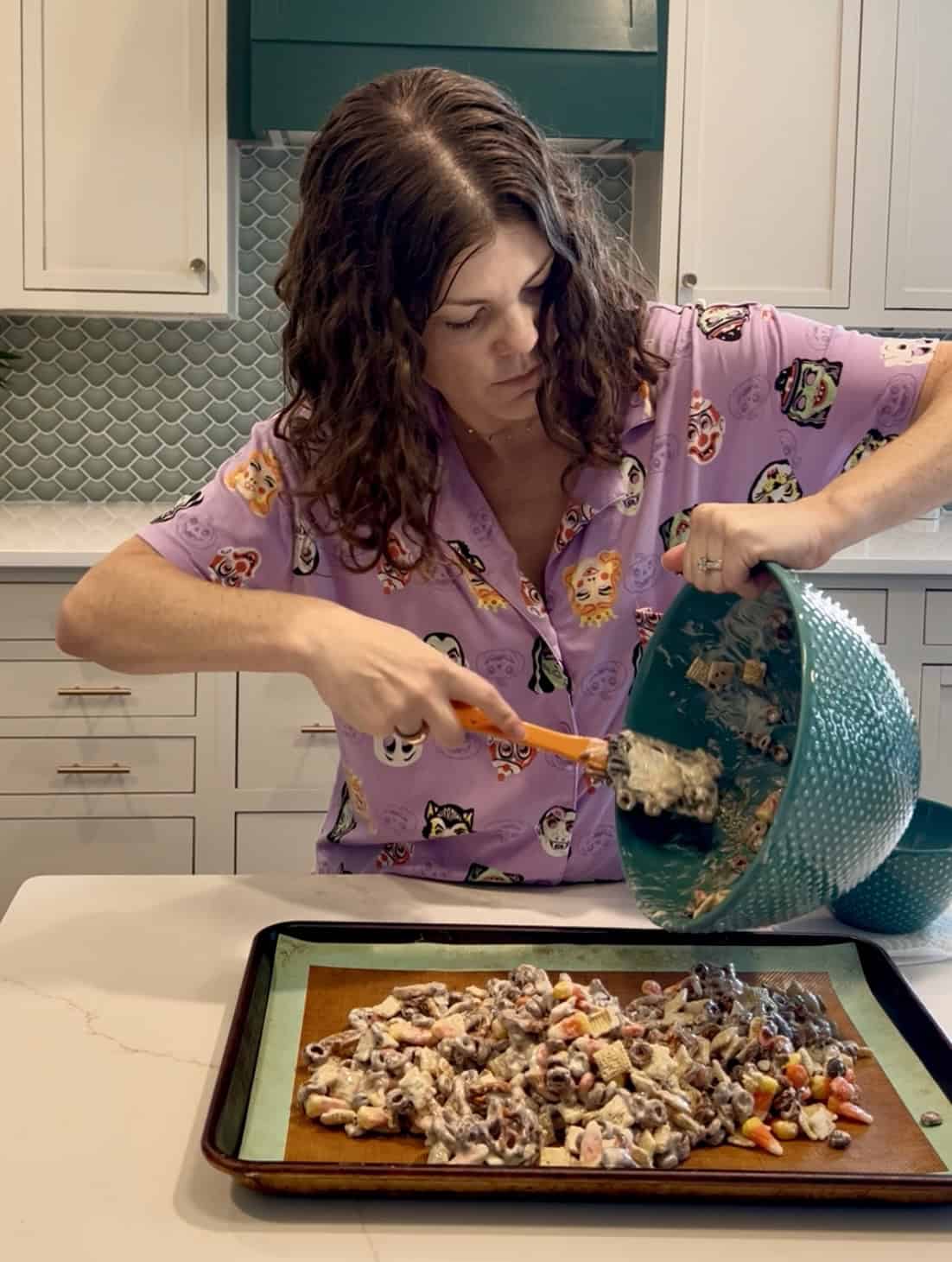 spreading trail mix