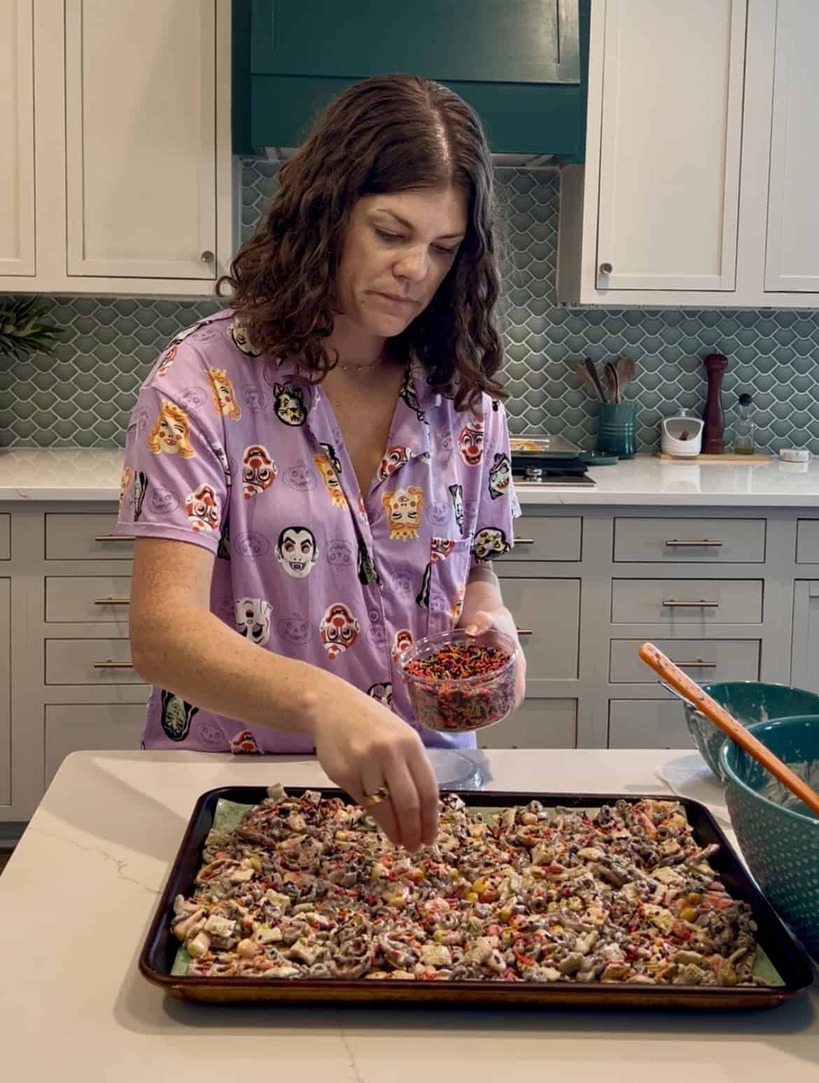 adding sprinkles to trail mix
