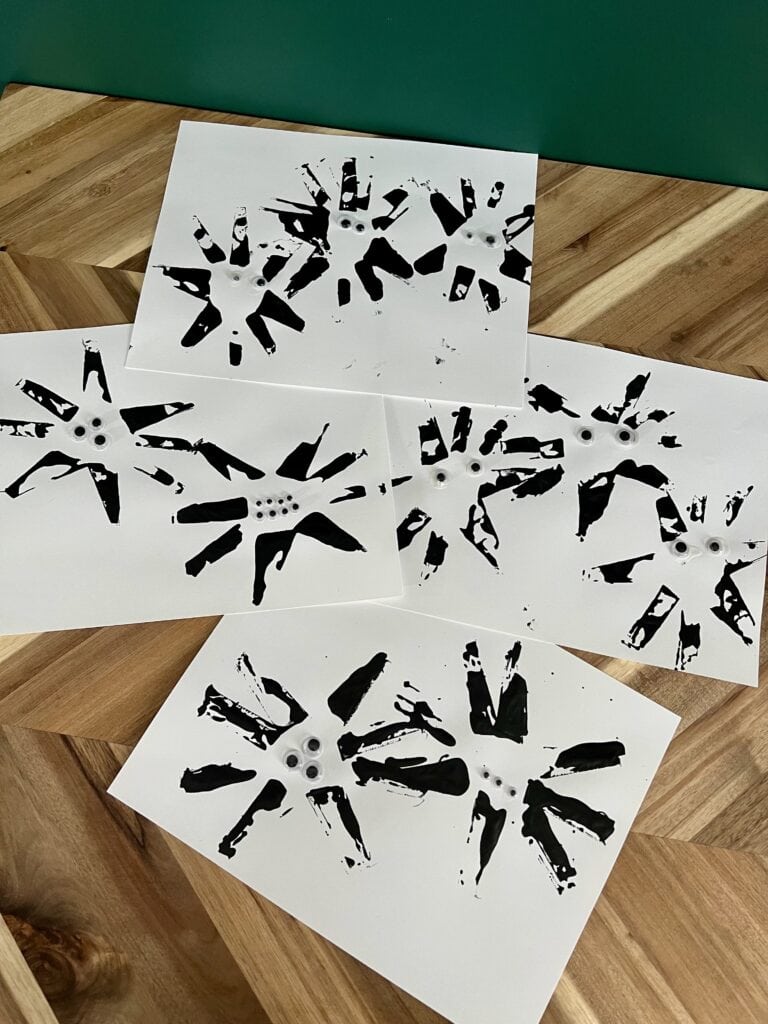 toilet paper roll spider painting