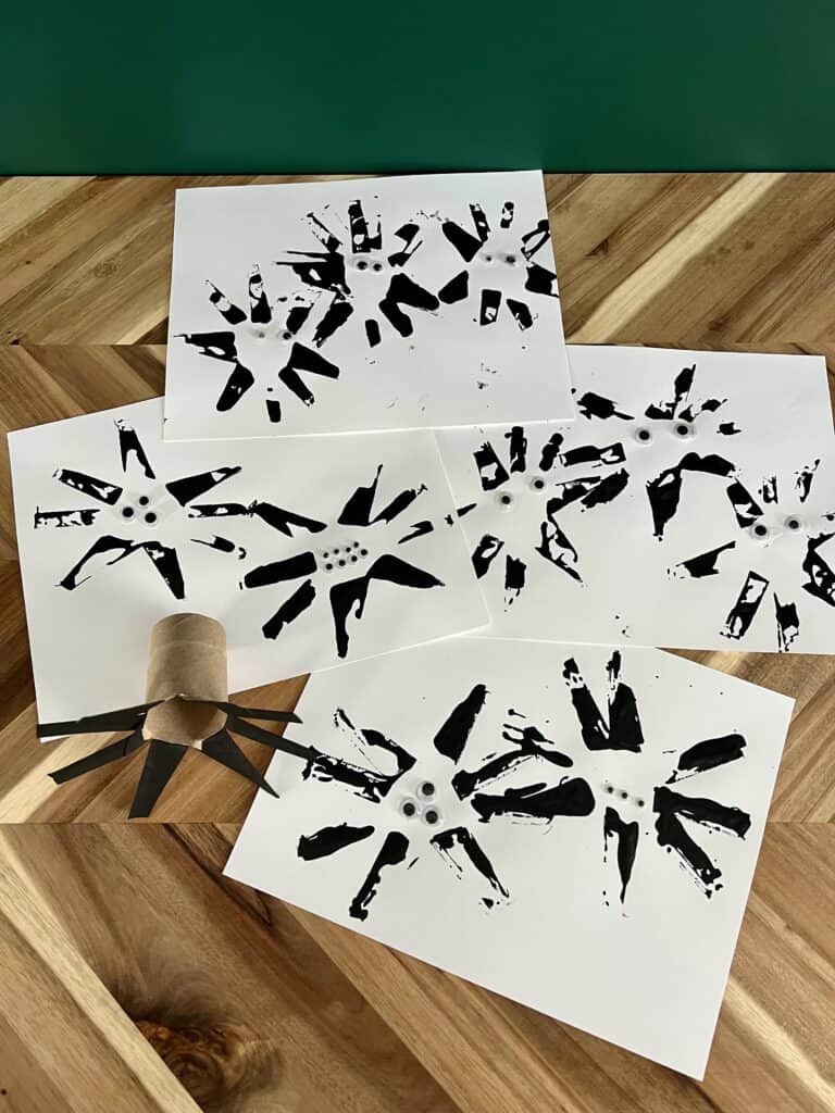 toilet paper roll spider painting