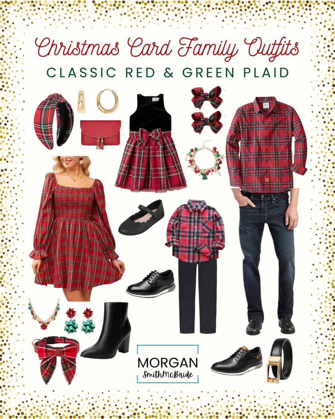 Christmas Card Family Outfit Ideas - Classic Red & Green Plaid