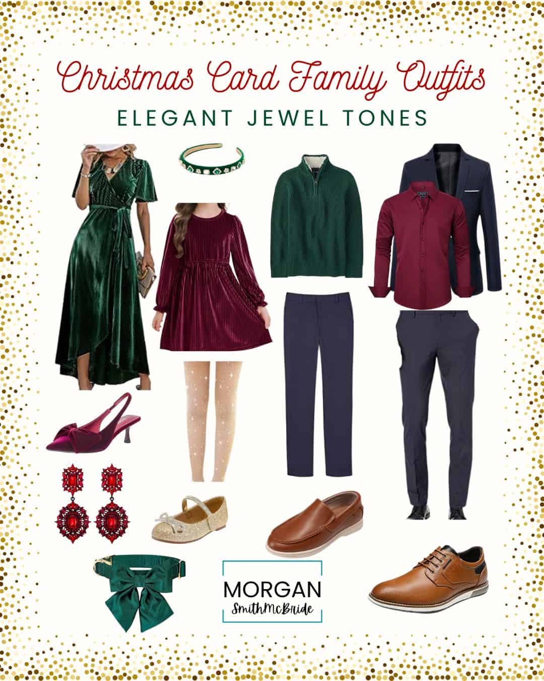 Christmas Card Family Outfit Ideas - Elegant Jewel Tones