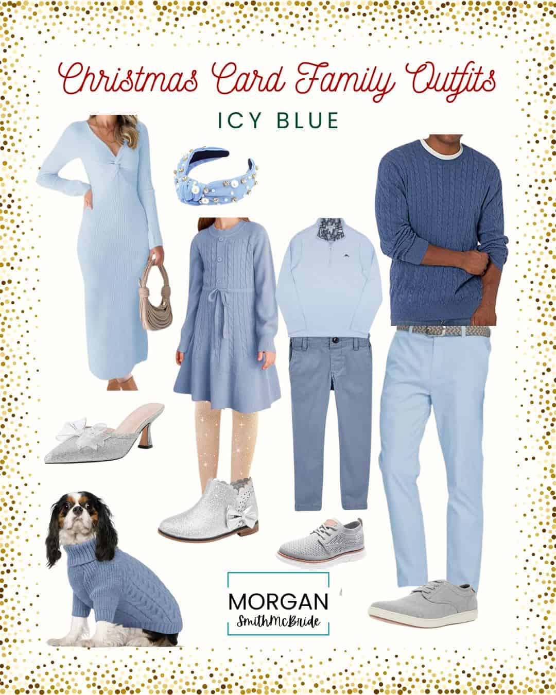 Christmas Card Family Outfit Ideas - Icy Blue
