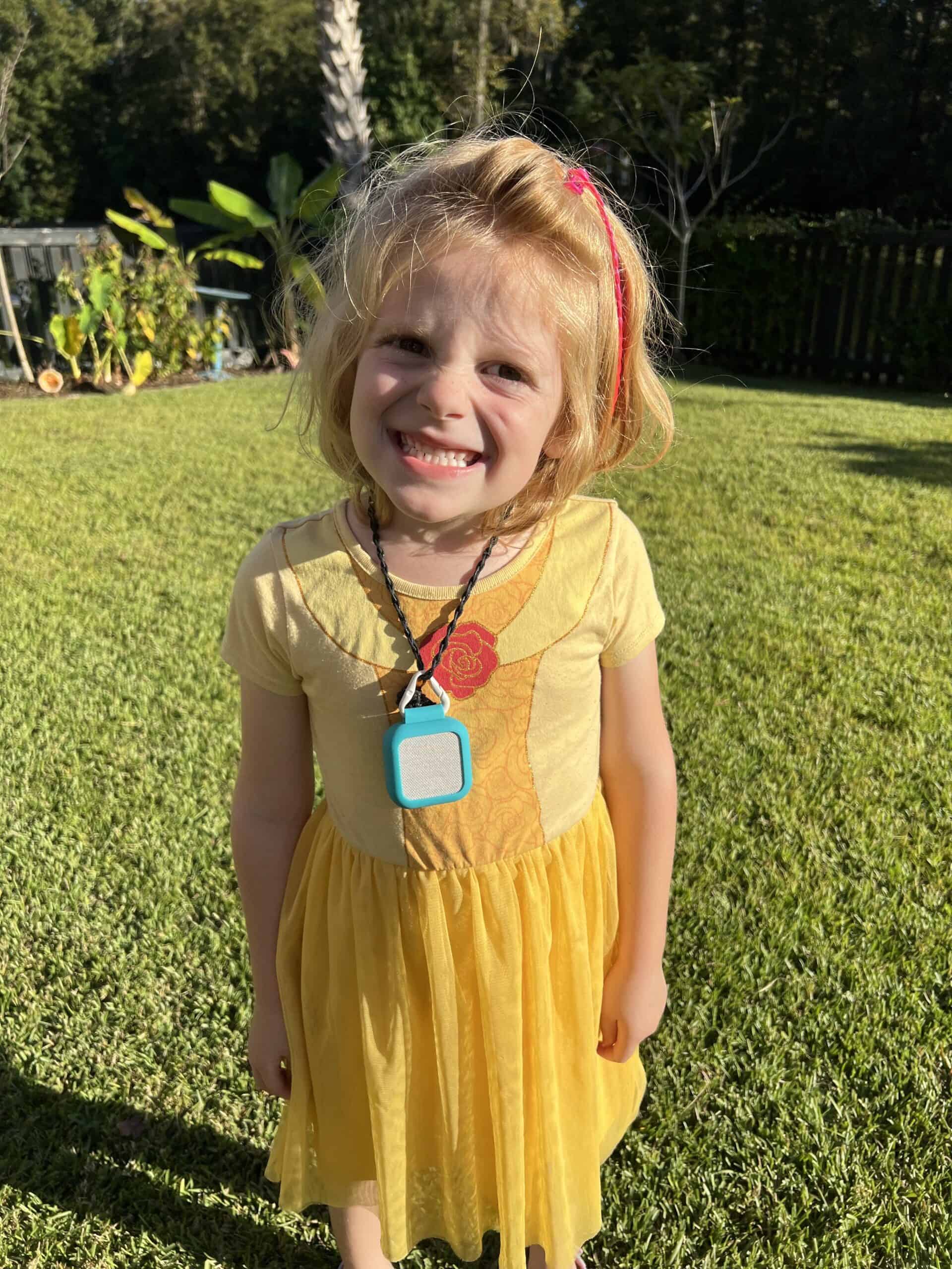 BoT on a lanyard on a kids neck