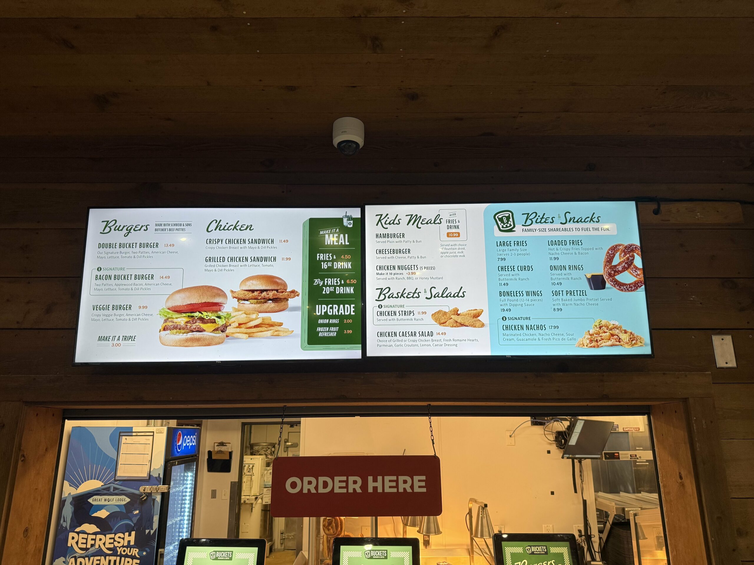 great wolf lodge concord charlotte NC poolside menu