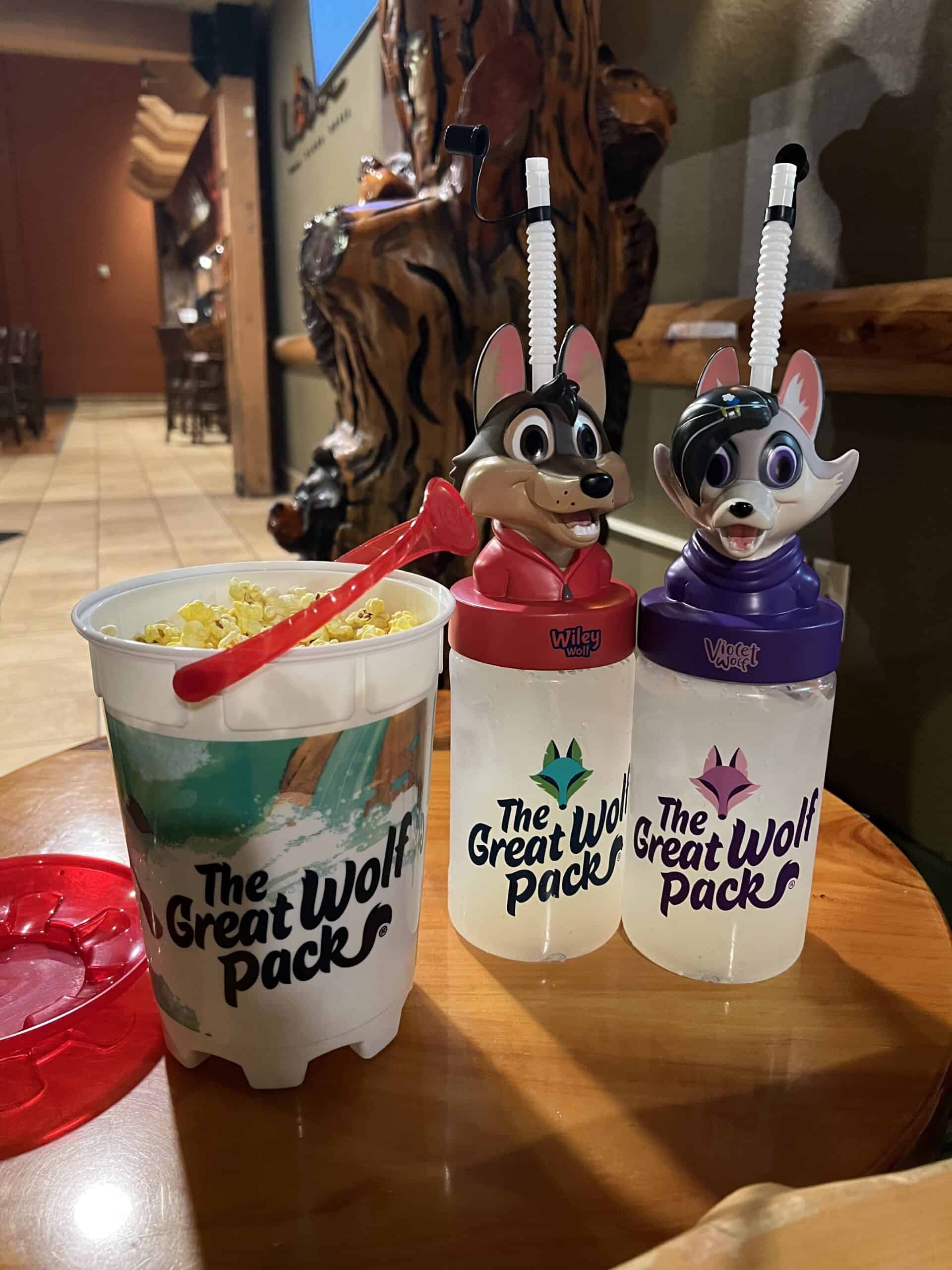 refillable popcorn bucket and drink sipper cups at great wolf lodge concord charlotte nc